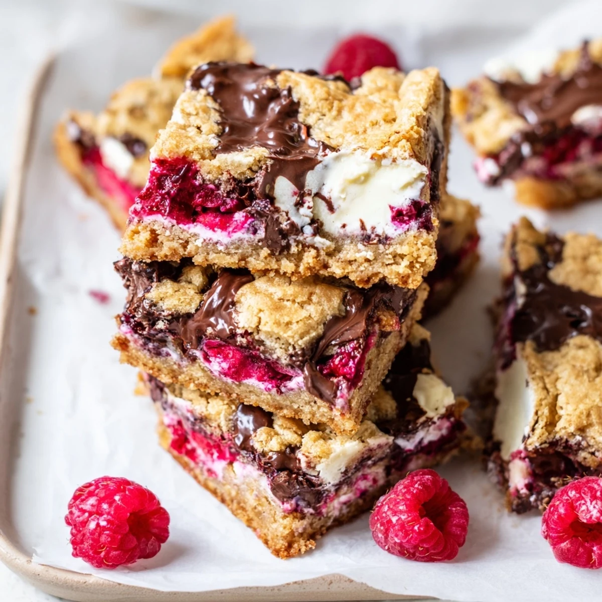 Bite into these delicious Decadent White Chocolate and Raspberry Blondies, studded with juicy raspberries and creamy white chocolate.