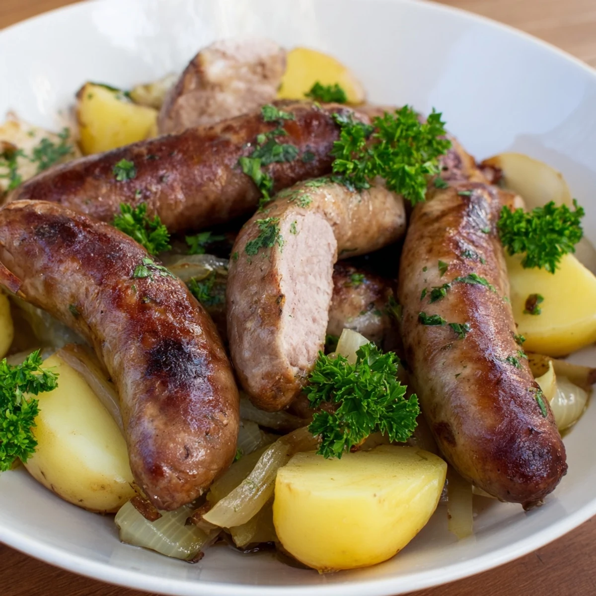 Tender cabbage and sausage blend beautifully in this easy, flavorful All-in-One Pan Sausage and Cabbage Bake.