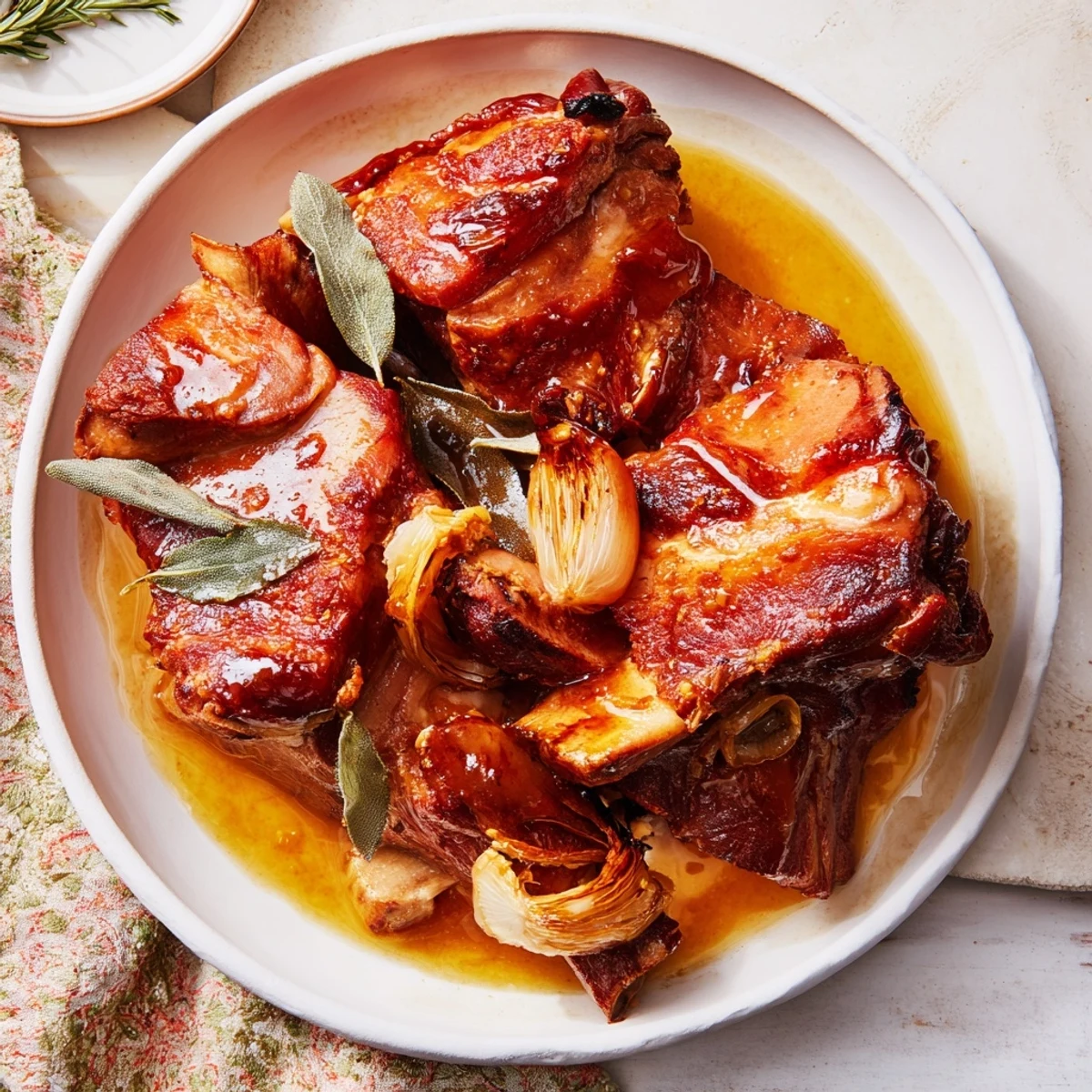 Enjoy the delicious aroma of Slow-Roasted Pork Shoulder, prepared until incredibly tender, ready to eat.