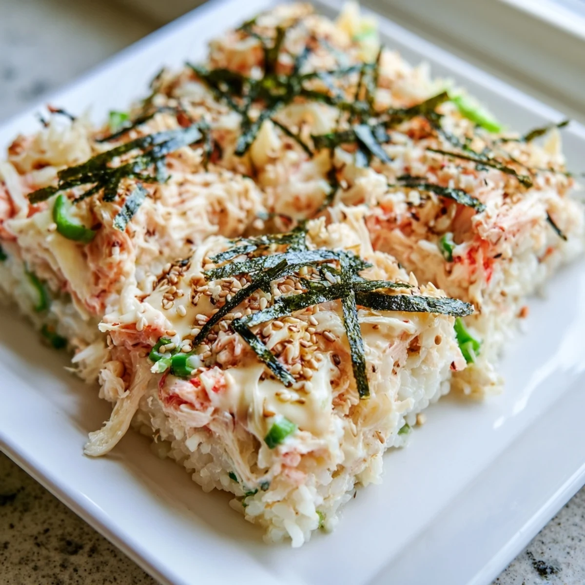 Creamy Salmon Sushi Bake