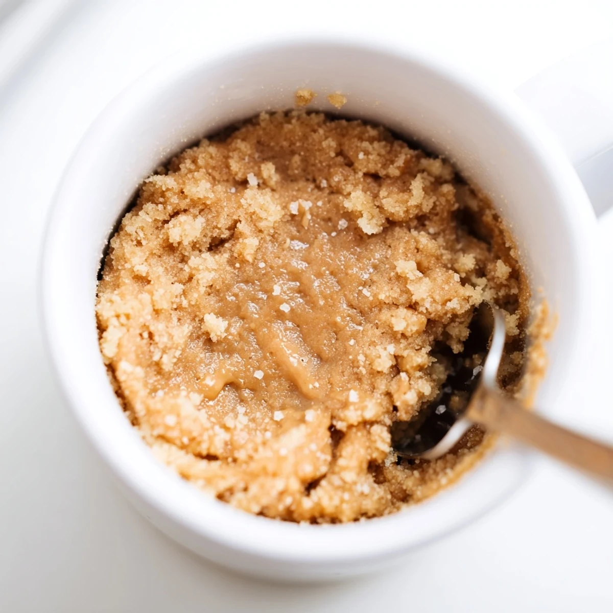 Warm and gooey 2-Minute Peanut Butter Mug Cake, perfect for a quick and simple dessert indulgence.