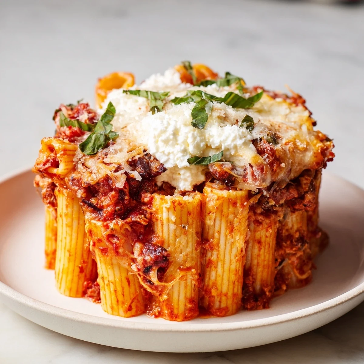 Golden, bubbly baked ziti cups fresh from the oven, ready to satisfy any craving.