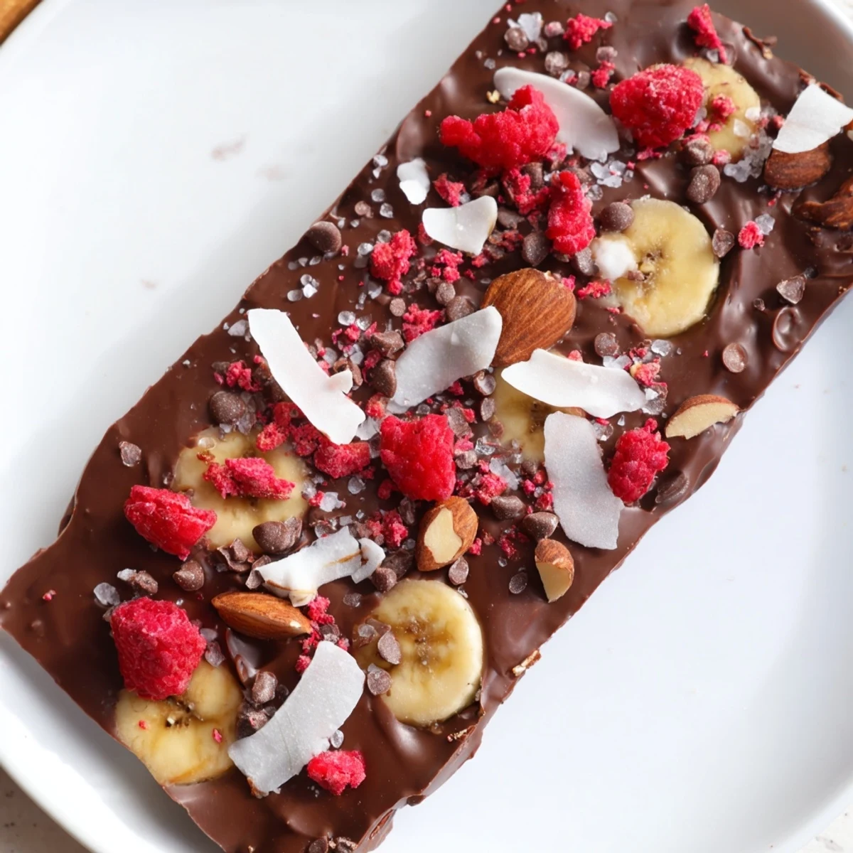Homemade Chocolate Banana Bark: a delicious frozen treat bursting with flavors and textures.