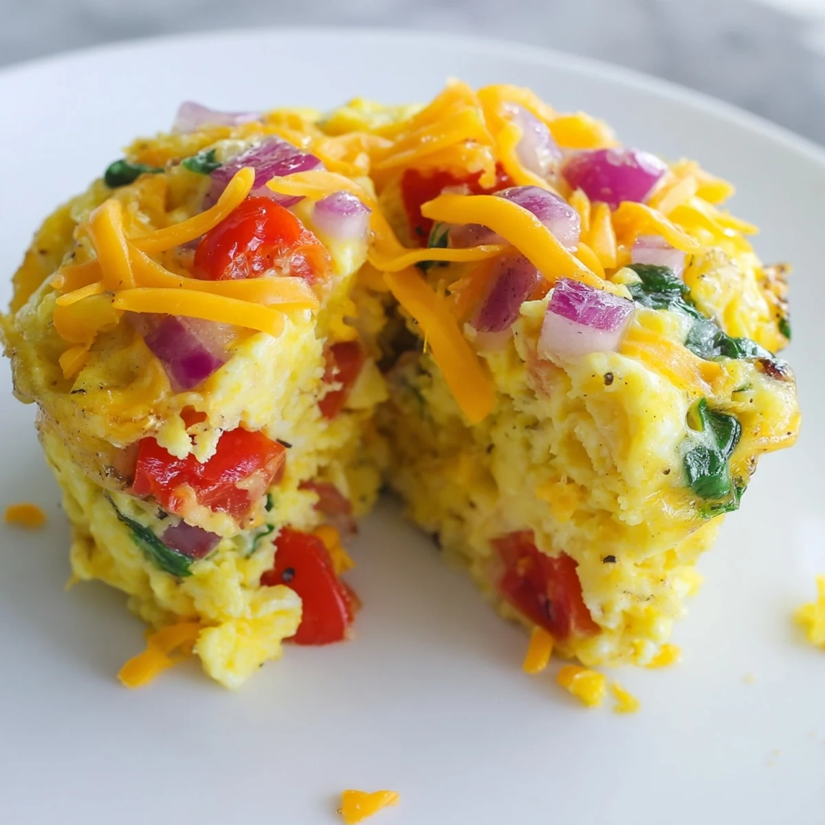 Vibrant Veggie Egg Muffins bursting with colorful vegetables ready for a healthy grab-and-go breakfast.