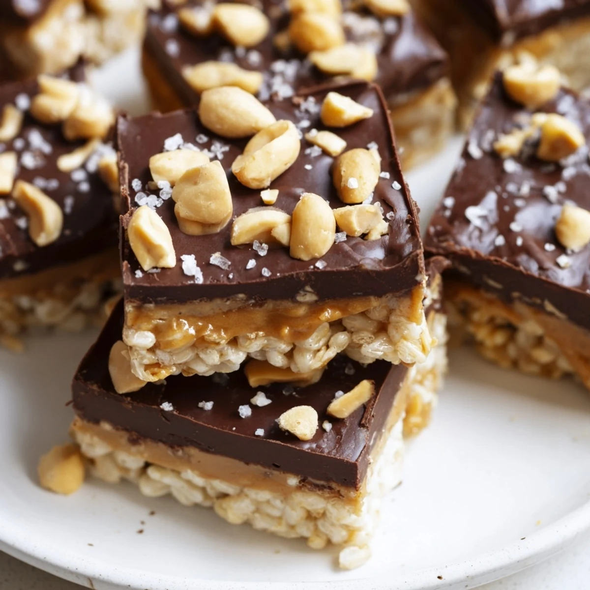 Crispy Peanut Butter Chocolate Rice Cakes, a no-bake treat with a cool, refreshing chocolate bite and peanut delight.