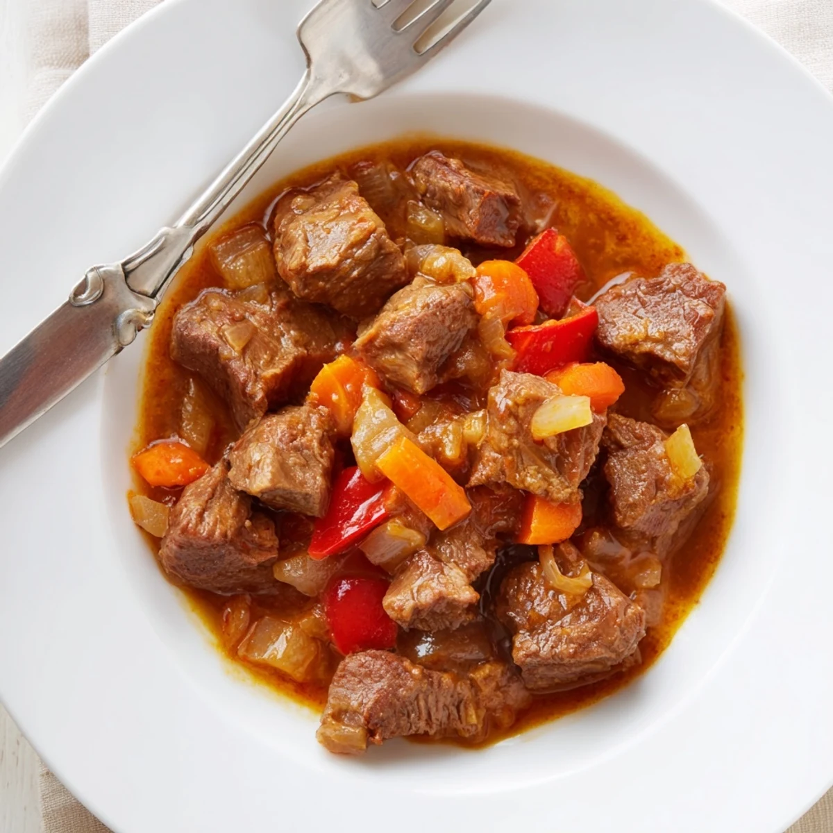 Hearty Hungarian Goulash Stew, a comforting, flavorful stew with paprika-infused, slow-cooked beef.