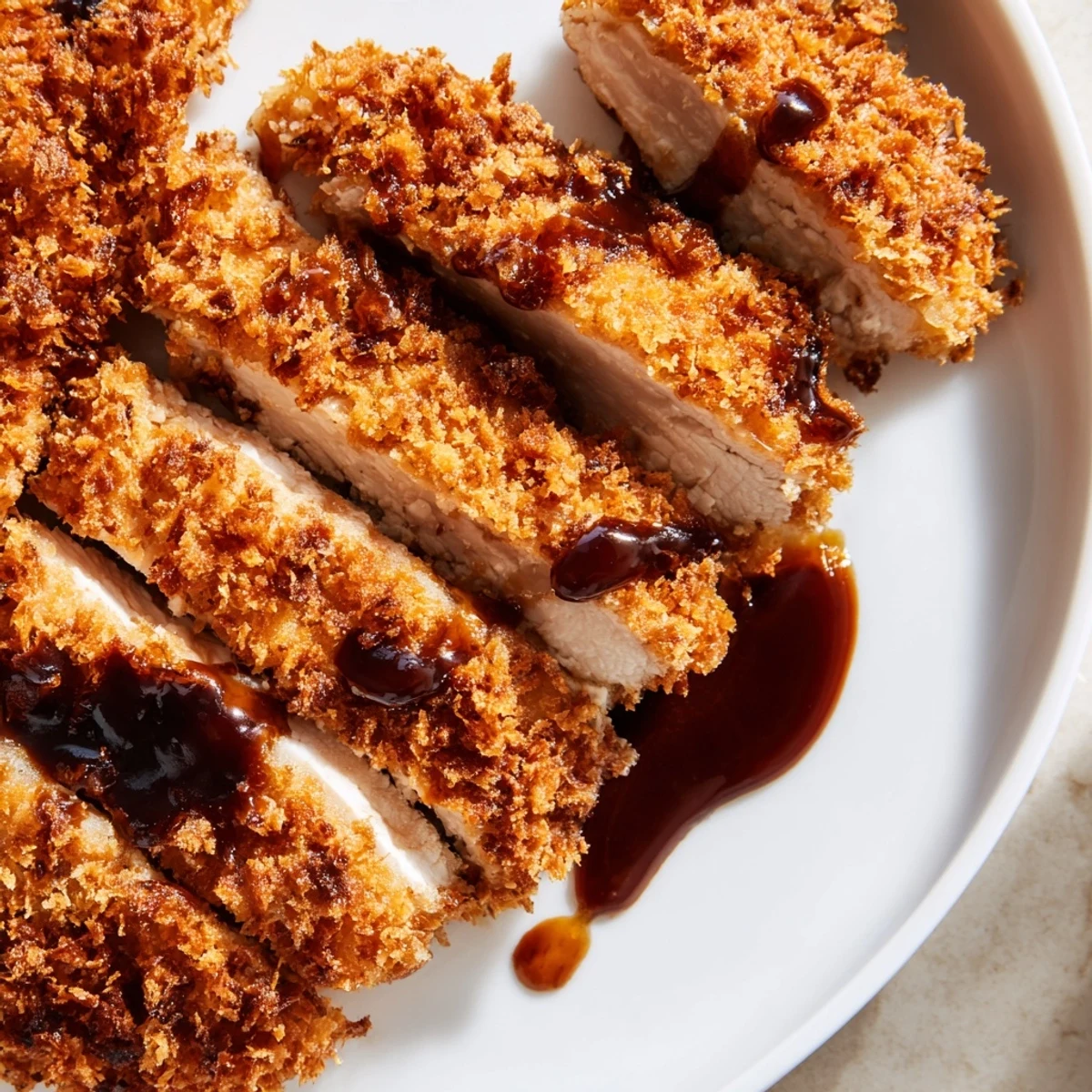Homemade Chicken Katsu recipe featuring juicy, panko-breaded chicken fried to perfection and paired with crunchy cabbage and zesty sauce.