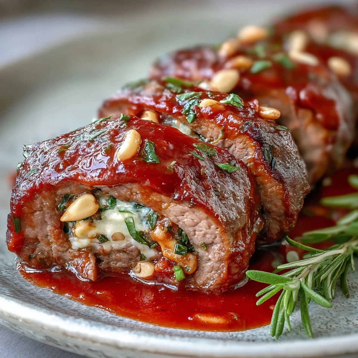 Golden-brown Sicilian-Style Braciole rolls simmering in a rich, chunky tomato sauce, ready to serve over pasta.