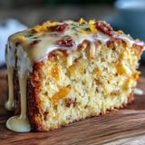 A slice of Heavenly Blood Orange Yogurt Cake reveals a moist crumb, speckled with zest and served with berries.