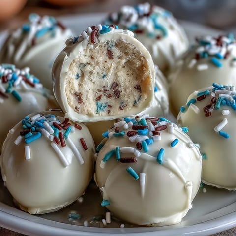 Creamy peanut butter Easter eggs coated in smooth white chocolate and topped with festive sprinkles make a delightful spring treat.