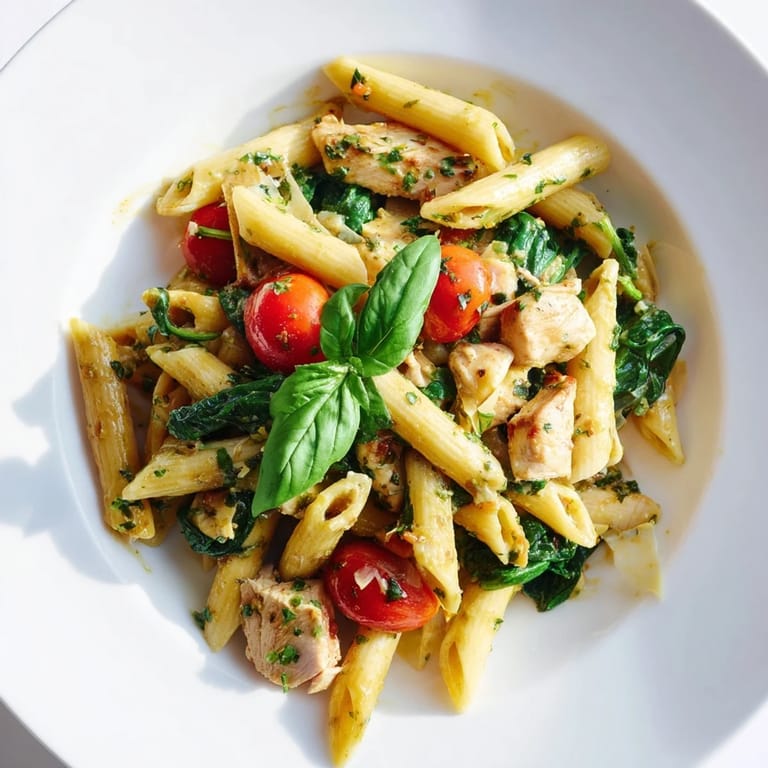 Sizzling One-Pan Lemon Herb Pasta Chicken with melted Parmesan and lemon zest, served with a glass of white wine.