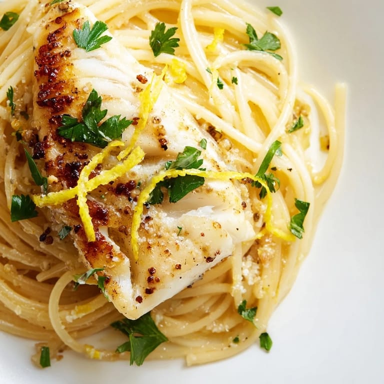 Lemon Bass Pasta is served with fresh parsley and Parmesan, ready to enjoy with a glass of white wine.  