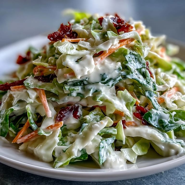 The Best Cabbage Coleslaw tossed with creamy dressing and green onions, displayed in a rustic bowl for easy serving.