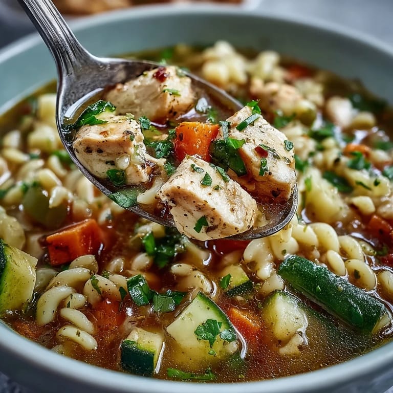 Bright carrots and tender chicken swirl in this cozy Pasta Soup With Chicken and Vegetables, perfect for family dinners.