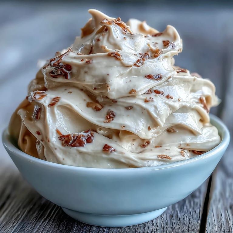 Smoky Hojicha Pastry Cream swirled in a glass bowl, garnished with a dried tea leaf.