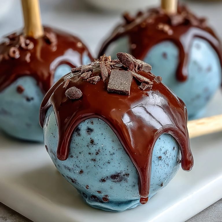 Festive Robins Egg Blue Cake Pops: Soft cake centers enrobed in robins egg blue coating, speckled with cocoa for a playful Easter dessert.  