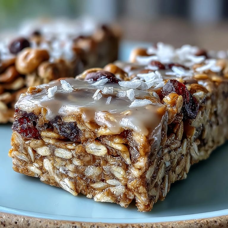 Chewy nut-free granola bars featuring honey and oats, loaded with seeds and dried cranberries for a wholesome, portable treat.